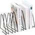 CAXXA 10 Slots Triangle Bookshelf - Black Metal Wire File Sorter Magazine Holder Document Holder