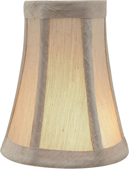 Aspen Creative 30245-2A, 2-1/2" 4" 5" Set 2 Bell Clip-On Chandelier Lamp Shade, Silver-Grey, Top x Bottom x Slant