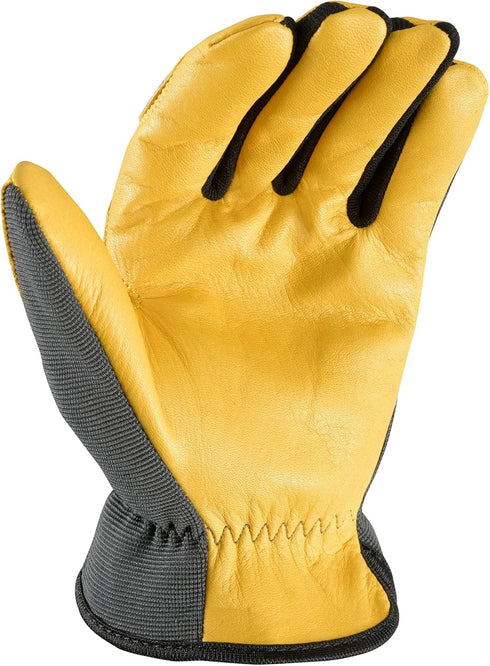 Wells Lamont Men's Slip On HydraHyde Water-Resistant Leather Palm Hybrid Work Gloves, XX-Large 3241XX, Gray