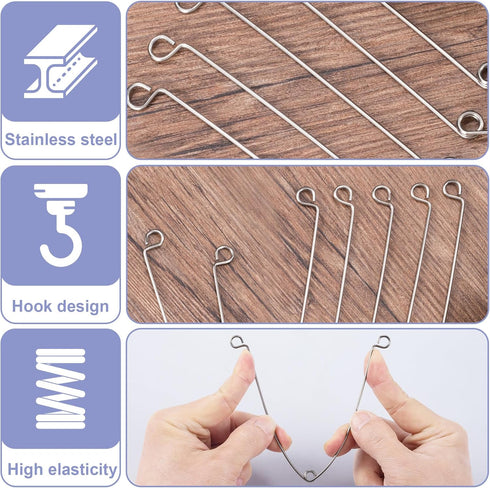 VARMDUKKE 4pcs 4.64 Inch Recessed Light Fixtures Spring Clips, Half Length Metal Spring Clips for Lights, Ceiling