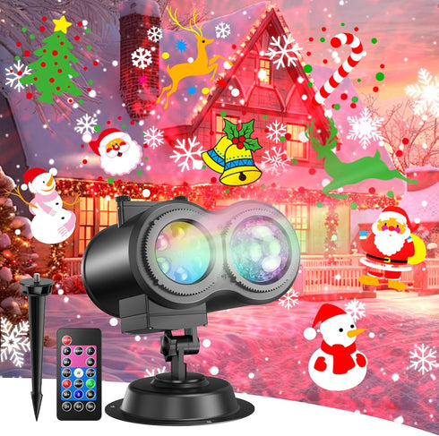 Fussion 4-Large Pattern Halloween Christmas Projector Lights Outdoor, 29 Effects Holiday Projector Light