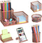 Pen Holder for Desk, 6 Pieces Mesh Organizer Set, 3 Compartments for Home Office Supplies Caddy Storage