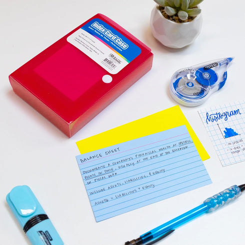 5 3"x5" 100-Card 36-Pack BAZIC PRODUCTS Index Card Case with Tab Dividers Durable Plastic Flash Card Organizer