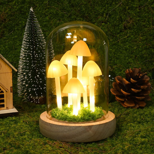 QUELIEN Mushroom Lamp,Mothers Day Mom Gifts for Mom,Light Up Mushroom in Glass