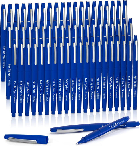 Lelix Felt Tip Pens, 60 Blue 0.7mm Medium Point Markers for Journaling, Writing, Note Taking, Art, Office, School