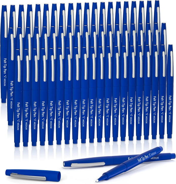 Lelix Felt Tip Pens, 60 Blue 0.7mm Medium Point Markers for Journaling, Writing, Note Taking, Art, Office, School