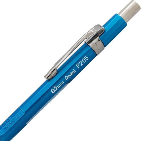 Pentel P205MBP3M1 Sharp Mechanical Drafting Pencil, 0.5 mm, Assorted Metallic Barrels, 3/Pack