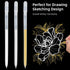 Set, 6 Pack 0.6mm SMOOTHERPRO White Gold Silver Gel Pen Highlight Gel Ink Pen, Art Liner Drawing Pen for Black Dark