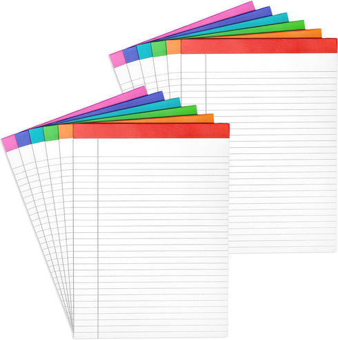 PAPERAGE 12 Pack Lined Legal Pads (Rainbow), 50 Sheets Each, Wide/Legal Ruled, 8.5 inches x 11 inches