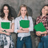 Jutom 50 Pcs Glossy Laminated Paper Folders, 2 Pocket Presentation Folder, Letter Size, Green Color for Office Supplies