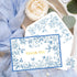 50 Pack Whaline Blue Floral Gold Foil Thank You Cards Boxed Greeting Cards with Envelopes Stickers Vintage Flower Bird