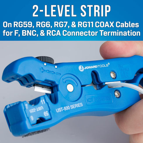 Jonard Tools UST-525 Universal Cable Stripping Tool for Coax, Network, Telephone Cables