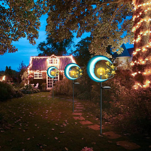 Solar Outdoor Garden Lights, Waterproof Crackle Glass Globe LED Landscape Lighting for Pathway and Yard