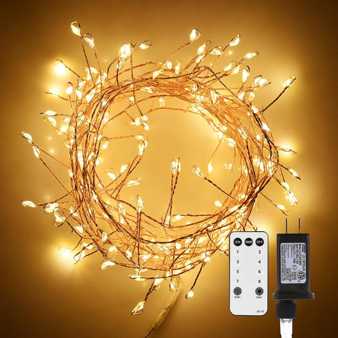 Dailyart Fairy Lights Plug in, 200 Led Twinkle String Light with Remote