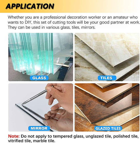 Canitu 2 in 1 Manual Tile Glass Cutter Tool Kit with 3-15 mm Tungsten Steel Blades for DIY Cutting