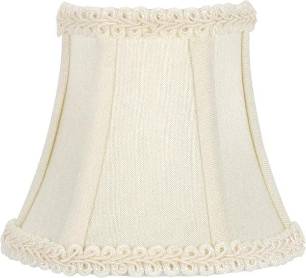 Upgradelights 5 Inch Clip on Chandelier Half Shade in Eggshell Silk