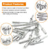ISPINNER 100pcs Aluminum Blind Rivets Assortment Kit, 6 Sizes, 3/16" x (5/16" 3/8" 1/2" 5/8" 3/4") Silver