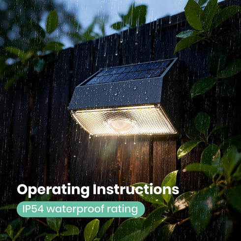 4000K 3000K 1000LM 1pcs Solar Fence Light Outdoor, Solar Wall Lights with Motion Sensor, Small Solars Light for Deck