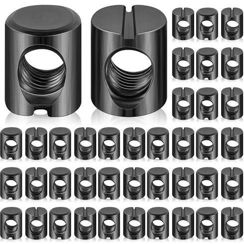 Blulu 50 Pcs Metric M6 Barrel Nuts Cross Dowels Slotted Nuts Bunk Bed