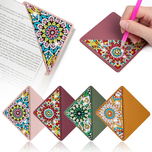 WIVICO 4 pcs Diamond Painting Bookmarks, DIY Diamond Art Kits for Adults,