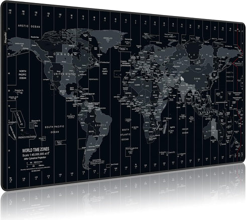 Extended Speed Gaming Mouse Pad, Large Size 35.4 X 15.7X 0.12 inches Desk Mat with Personalized World Map Design