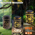 Outdoor Solar Butterfly Lantern Waterproof, Hanging Metal Garden Lantern with Warm Butterfly Projection, Decorative