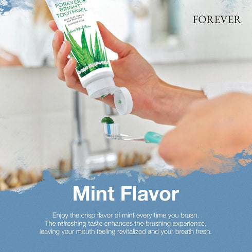 4.6 oz, 2 Pack Forever Living - Bright Toothgel, Fluoride-Free Aloe Vera Gel with Bee Propolis, Peppermint-Spearmint