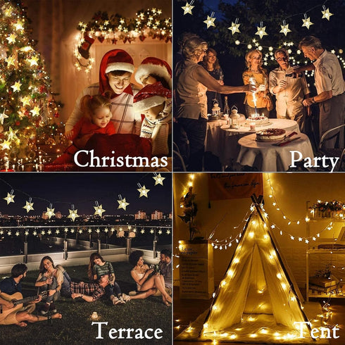 Operated,10ft 20 Star String Lights Battery LED Star Fairy String Lights, Battery Powered Christmas Lights for Indoor