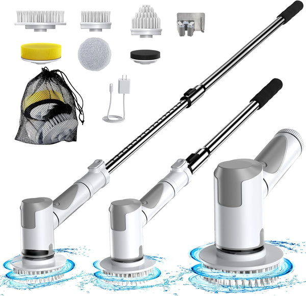 Electric Spin Scrubber, Scrub Brush Dual Speed, Power Shower Scrubber with 6