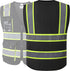 JKSafety Hi Vis Reflective Safety Vests for Men & Women, High Visibility Vest with Pockets, Black, XXL