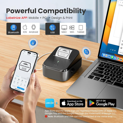 ETIKEZ PM260 2 Inch Label Maker Machine with Tape, Label Tape Maker Bluetooth Label Printer, Inkless Portable Label