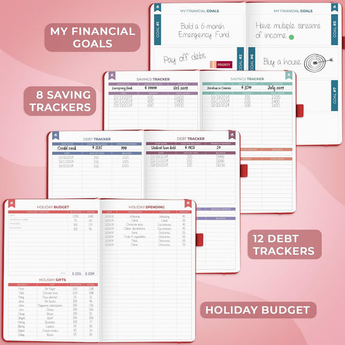 5 A5 Clever Fox Budget Planner Premium Edition Expense Tracker Notebook + Cash Envelopes, Budget Planner Organizer;