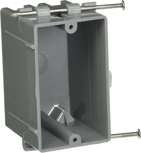 Hubbell-Raco 7302RAC Single Gang Cable Box with Captive Nails, 2-1/4" x 3-19/32", 3.84 by RACO