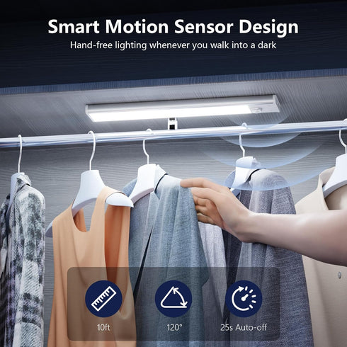 Dimmable Closet 3 Under Cabinet Lights Rechargeable - Motion Sensor Light Indoor, Lights Motion Sensored, Color
