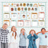 Boho Happy Birthday Bulletin Board Decorations Set with Rainbow Chart and Cutouts for School Calendar and Birthday
