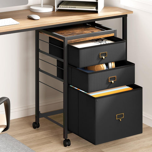 GAOMON File Cabinet with 3 Drawers, Mobile Filing Cabinet Fits Letter Size or A4, Small Under Desk Storage Cabinet,