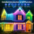150ft IP67 Waterproof,100 Permanent Outdoor Lights RGB+IC Outdoor String Lights App Control Scene Modes Home