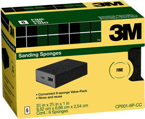 3M Sanding Sponge, Fine Grit, 6-Count (CP001-6P-CC)