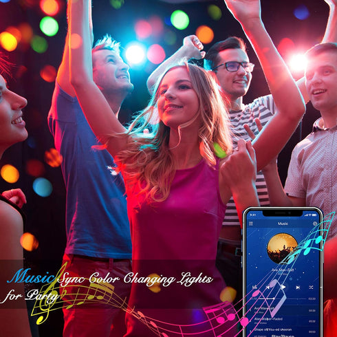 5050 50ft DAYBETTER Led Strip Lights Smart with App Control Remote, RGB for Bedroom, Music Sync Color Changing for Room