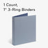 U Brands Fashion Binder, Linen, Blue Gray, 1” Rings, 1 Count by U Brands