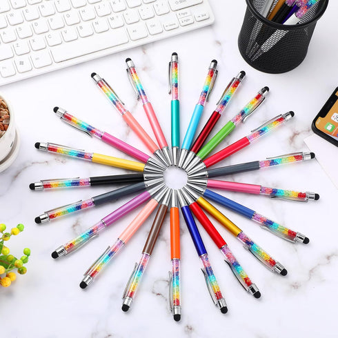 Hestya 26 Pieces Crystal Stylus Ballpoint Pen, Glitter Diamond Bling Writing Pens for Office School Supplies