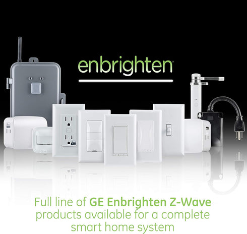 47186, GE Enbrighten Add On Switch with QuickFit and SimpleWire, GE Z-Wave and GE Zigbee Smart Lighting Controls, Works