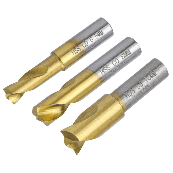 Yakamoz 3Pcs Spot Weld Drill Bit Set - Cobalt Spot Weld Cutter, Titanium Coated Removal Tool