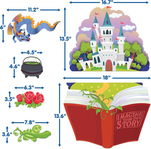 Eureka Once Upon A Dream Imagine Your Own Story Classroom Bulletin Board Set for Teachers, 22 Pieces