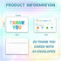 FQPJA 20 Pack -B01 Colorful Thank You Card For Kids, Fill In The Blank Birthday Greeting Cards, Colorful Postcards