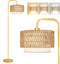 PARTPHONER Gold Floor Lamp for Living Room, Farmhouse Tall Lamp with 3