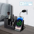 KINGFOM PU Leather Desk Organizer with Wireless Charging Station, 10W Charger for iPhone 14/14 Pro/13/12/Samsung Galaxy