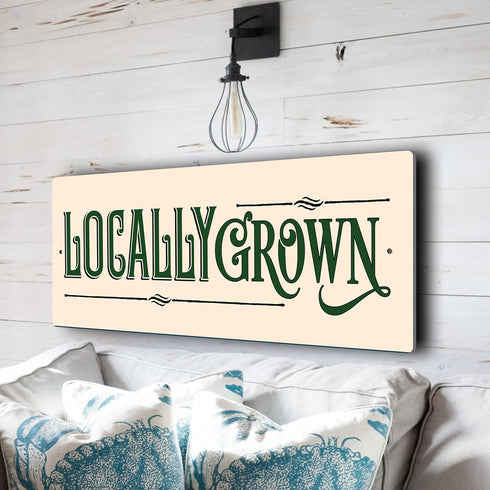 Generic Locally Grown Sign | Farm Fresh Produce Signage | Durable Aluminium Composite Plaque | Weatherproof Market