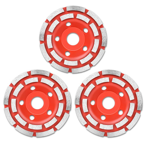 TOOLEAGUE 4.5 Inch Diamond Concrete Grinding Wheel, 3 Pcs Cup Grinder Wheel for Stone & Concrete Polishing