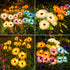 4 Pack 16 WdtPro Solar Lights Outdoor Garden Decor, Garden Lights with Glowing Daisy Flowers, Solar Flowers Outdoor